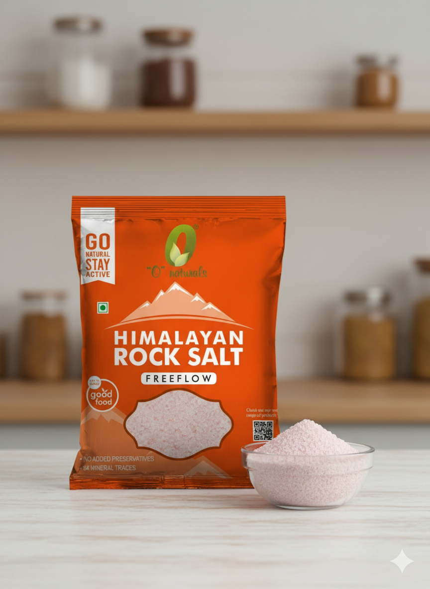 O Naturals Himalayan Rock Salt – Free Flow (1kg)